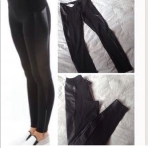 POINTE LEATHERETTE BLOCK STRAIGHT LEG PANTS, XS NWT